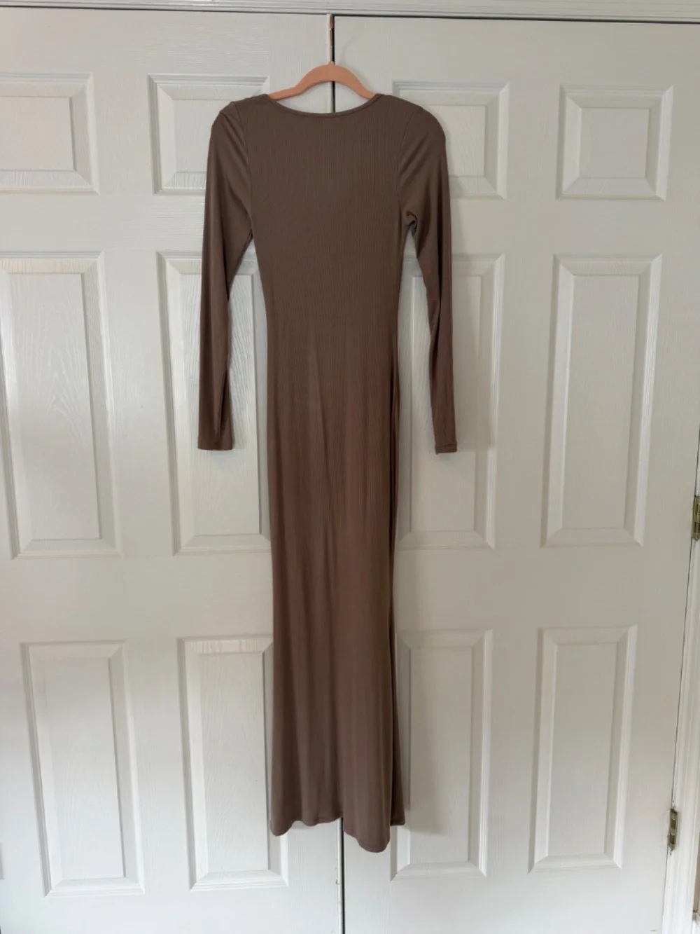 Abercrombie & Fitch Beige Long-Sleeve Maxi Lounge Dress Sz. S